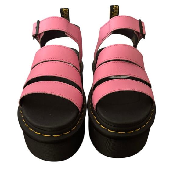 Dr. Martens Women's Pink Blaire Quad Athena Leather Platform Sandals Size 8 - Picture 3 of 13